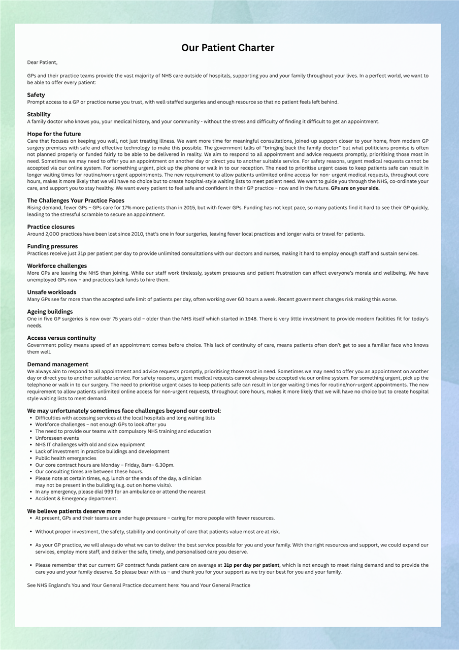 Patient Charter